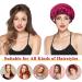 Buy Kiiwah Double Layer Silk Bonnet Sleep Caps - Adjustable Satin Sleeping Caps for Women & Girls | Black & Red | Perfect for Curls - Buy Online on GoSupps.com