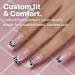 SXC Cosmetics French Tip Press On Nails - Pink Medium Square 150 Pieces Ultra Fit Pre-applied Primer & Base Coat - DIY Nail Art X-Pro Tips P117-M - International Shipping Available - Buy Online on GoSupps.com