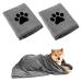 Naoketent dog towel extra absorbent 2 pieces of microfiber towels dog hollow cloth for dogs and cats gray quick -dry pet microfiber towels towel dog extra absorbent