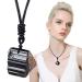 Stone Pendant Necklace Black Stone Spiritual Pendant for Meditation - Women's Pendant Necklaces for Working Home Shopping Dating Gathering Traveling Pochy