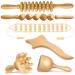 Set of 6 pieces Wood Therapy Tool Maderotherapy Wood Set Massager Roller Cellulite Lymphatic Drainage Device Gua Sha Tools with Box