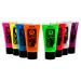8 x 50ml UV body paint body paints black light fluorescent make-up body painting neon colors luminous colors