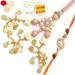Ghasitaram Gifts Rakhis Online - Rakhi for Brother- Dazzling Bond rm080 Bhaiya Bhabhi Rakhi with 400 GMS of Besan Barfi Rakhi Set with 400 gms of Besan Barfi