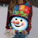 Women's Christmas Snowman Penguin Print Sweatshirt - Sky Blue XXL | Cute O-Neck Raglan Top Pullover for Winter Holidays - Buy Online on GoSupps.com