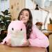 MUZIRI KINOKOO Cute Hamster Plush Pillow Blanket - Pink | Soft Toy Blanket for TV, Sofa, Office | Stuffed Throw Pillow | Folding Nap Blanket - Buy Online on GoSupps.com