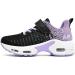 RomenSi Air Athletic Running Shoes - Lightweight Breathable Kids Sneakers - Blackpurple - Size 4 Big Kid - Buy Online on GoSupps.com