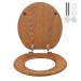Wooden Toilet Seat Round for Winter, Wood Toilet Seat for American Standard Size Toilet Seats, Easy to Install Burlywood