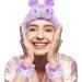 Ocroyea Kawaii Women Face Wash Headband Wristband Set  Girls Cute Cartoon Spa Headband Makeup Skincare Headbands Wrist Bands for Washing Face Party Hair Decoration Purple