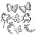Nail Art Decor - Cute Nail Charm | Rhinestones Butterflies Metal Nail Art Crystal Nail Studs Jewelry 3D Butterflies Charm Design for Salon & Home Acrylic Nail DIY Dalian