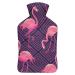 Hot Water Bottle With Lid Pink Flamingo Rubber Hot Water Bag For Pain Relief Cramps Foot Warmer Hot And Cold Therapy