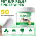 Ear Finger Wipes for Dogs & Cats- Biodegradable Pads for Ear Wax Removal, Soothing, & Deodorizing- Relieves Itching & Inflammation- Stops Head Shaking- Dog Ear Cleaner - Buy Online on GoSupps.com