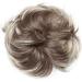 Tousled Messy Bun Hair Extension Ponytail | Synthetic Chocolate Brown & Bleach Blonde Updo Scrunchie for Women - Buy Online on GoSupps.com