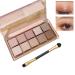 Rosarden 10 Colors Eyeshadow Palette-Matte Eyeshadow Palette  Nude Eyeshadow Palette  Glitter Eyeshadow Palette  Highly Pigment Eyeshadow Palette Neutral Matte Eyeshadow Palette Set with Eyeshadow Brush for Brown Eyes Ma...