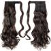 Dark Brown Curly Wavy Wrap Around Ponytail Clip Extension 24 Inch - Buy Online on GoSupps.com