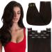 Youngsee Clip in Extensions Real Hair Brown Clip in Extensions 40 cm real hair Extensions clip dark brown smooth clip in hair recovery real hair Remy extensions clip in hair extensions 120g #2 40 cm (7PCs) 1-clip-2- #2