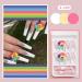 French Tip Press on Nails - Long T Press On Nails with Nail Tips White Edge Rainbow Sun False Nail Design Glossy white press on nails Acrylic False Nails Cute Artificial Nails - Buy Online on GoSupps.com