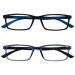Opulize sea glasses Blue light filter narrow frame spring hinges improve the sleep computer glasses gaming anti-reflective men B9 +1.00 diopters black / blue