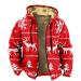 Hanxiulin fleece jacket plush jacket cuddly jacket men wool coat on both sides transition jacket lightweight quilted warm outdoor winter coat premium coat 5xl watermelon red
