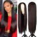 Porsmeer wig women brown long smooth straight wigs for women/girls/afro natural synthetic hair midrange pointed wig party/costume dark brown