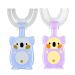 Children U-shaped toothbrush 2 pieces of children's toothbrush and shape 360 degrees toothbrush for the whole mouth silicone children's toothbrush and form 2-4 years of blue + purple