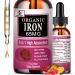 Iron Supplement for Women with Vitamin C 6-in-1 Liquid Supplement w/Vitamin B12 Vitamin B6 High Absorption Liquid Iron Drops for Red Blood Cells & Immune Support Non-GMO Gluten Free