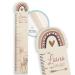 Kidsmood yardstick for children made of wood personalized with desired names rainbow brass child wood individual decoration for baby and toddler rooms