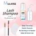 MULAFEE Eyelash Extension Cleanser Kit - Paraben & Sulfate Free Foaming Shampoo for Salon & Home Care with Rinse Bottle and Soft Brush - 60 ML - Buy Online on GoSupps.com