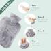 Cooyou 2L Hot Water Bottle with Fluffy Cover - Hot & Cold Compress for Pain Relief - Grey - Buy Online on GoSupps.com