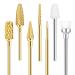 Carbide Nail Drill Bits Set - YaFex 7 Pcs 3/32 Inch Professional Tungsten Nail Bits for Remove Acrylic Gel Nails, Cuticle Clean Nail Carbide Drill Bits for Electric Manicure Pedicure Nail Drill, Gold 7 pcs Gold Carbide