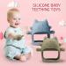 Silicone Baby Teething Toy for 0-6 Months | Wearable Anti-Drop Teether Mitten for Infants | Soothes Sore Gums | Blue - Buy Online on GoSupps.com