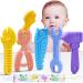 Mgtfbg Baby Teething Toys for 0-6 Months 6-12 Months - Molar Teether Chew Toys Set BPA Free Silicone Soft Textures - Hammer Wrench Scissors Shape Baby Teething Toys Gift 5-Pack tool shape