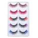 Halloween Cosplay Eyelashes Set - 5 Pairs Faux Mink Blue Pink Colorful Eyelashes for Costumes and Parties - Buy Online on GoSupps.com