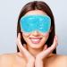 MIVORA Cooling Gel Mask for Puffy Eyes Reusable Hot Cold Therapy for Migraine Headache Dark Circles Dry/Swollen Eyes Sinus Pain Light Blue (B-blue)