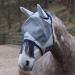 Masta Fly Mask with Ears & Nose Fringe - Full Equine Protection Secure Eye Clearance Sturdy Mesh Material Sensitive Nose Fringe UV Radiation Block Customisable Fit Soft Fleece Edge PONY Grey