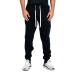 PROGO USA Men's Casual Jogger Sweatpants Basic Fleece Marled Jogger Pant Elastic Waist Medium Black