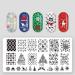 Minkissy Christmas Nail Art Stamp Plate Set - 5-Part Holiday Designs for Festive Manicures | Snowflakes Reindeers Trees & Bells - Buy Online on GoSupps.com