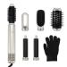 VOCOSTE Hot Air Brush 6 in 1 Hair Dryer Brush Detachable Hair Dryer Styler Volumizer Hair Straightener Brush Blow Dryer Brush Air Curling Wand Set Silver Tone
