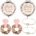 Pack of 6 Bride Tribe Gifts Set - Include 2 Pcs Champagne Bride Tribe Makeup Mirror 2 Pcs Champagne Hair Tie and Rose Gold 2 Pcs Knot Bracelet Wedding Bachelorette Party Bridal Shower Bridesmaid Gift