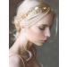 Yean Bride Wedding Hair Vine Headband Gold Leaf Bridal Accessories for Women (Gold) (Gold)
