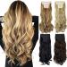 Dodoing clip-in-hair extension 4 pieces 11 clips curled corrugated thick head double brawl clip-on hair extension corrugated hair parts for women ash blonde mix blonde 61 cm ashblond mix blonde 61 cm curly 4PCs-Curly