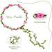 PLULON Pink Flower Crown Headband Women Garland Headband Hair Floral Wreath Boho Headpiece for Girls Wedding Festival Hair Accessories - Buy Online on GoSupps.com
