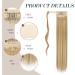 FESHFEN 28 Straight Long Wrap Around Ponytail Extension - Golden Blonde & Bleach Blonde - Clip in Hairpiece for Women - Pack of 1 - Buy Online on GoSupps.com