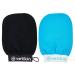 Korean Exfoliating Mitt Exfoliating Glove 2 Pack for Body Skincare Microdermabrasion at Home Bath Shower for Dead Skin Removal Spray Tan Removal Women Men(Black & Blue)