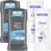 Dove Deodorant Men+Care and Dove Advanced Care Deodorant for Women - Deodorant Antiperspirant for Men Women Teenagers with Moisturizing Oil Scented 2.7 Oz (4 Piece Set)