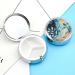 Round Watercolor Pattern Pill Box - 3 Compartment Portable Medicine Organizer | Decorative Metal Pocket Pill Case - Style 12 - Buy Online on GoSupps.com