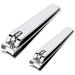 Nail Clipper Set Sturdy Stainless Steel Toenail and Fingernail Clipper Cutter with Sharp Curved Blades Nail Clipper for Men Women (Silver) Silver+