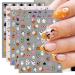 JMEOWIO 9 Sheets Halloween Nail Art Stickers Decals Self-Adhesive Cute Ghost Pumpkin Yellow Star Nail Supplies Nail Art Design Decoration Accessories