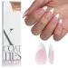 Bartbox French press on nails almond Medium Nageltips soft gel nail tips French xcoattip with pre-applied tip primer & base coat cover no need to file fake nails 15 sizes pink 1 ml (1 Pack) medium almond-bosa