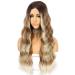 Ombre Brown Long Wavy Synthetic Lace Front Wig for Women - Heat-Resistant 22 Inches Natural Look - Buy Online on GoSupps.com
