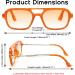 FEISEDY Vintage Square Reading Glasses for Women & Men - 70s Flat Aviator Anti Glare Eyewear B2992 Orange 1.5x - Buy Online on GoSupps.com